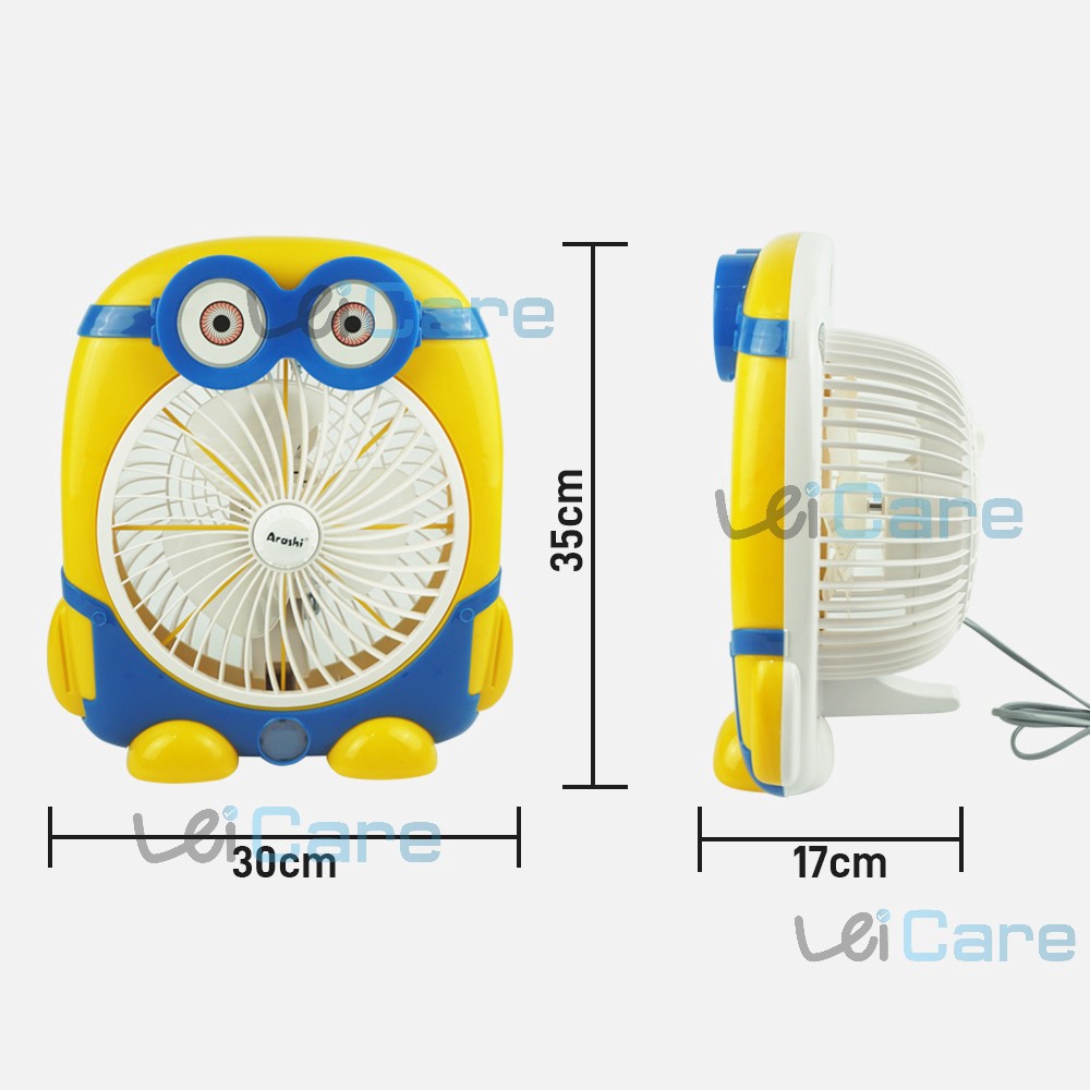 Arashi Kipas Angin Mini BOXFAN 01 AR-128 Karakter Desk Fan 10 inch BESAR-2 Speed Kecepatan