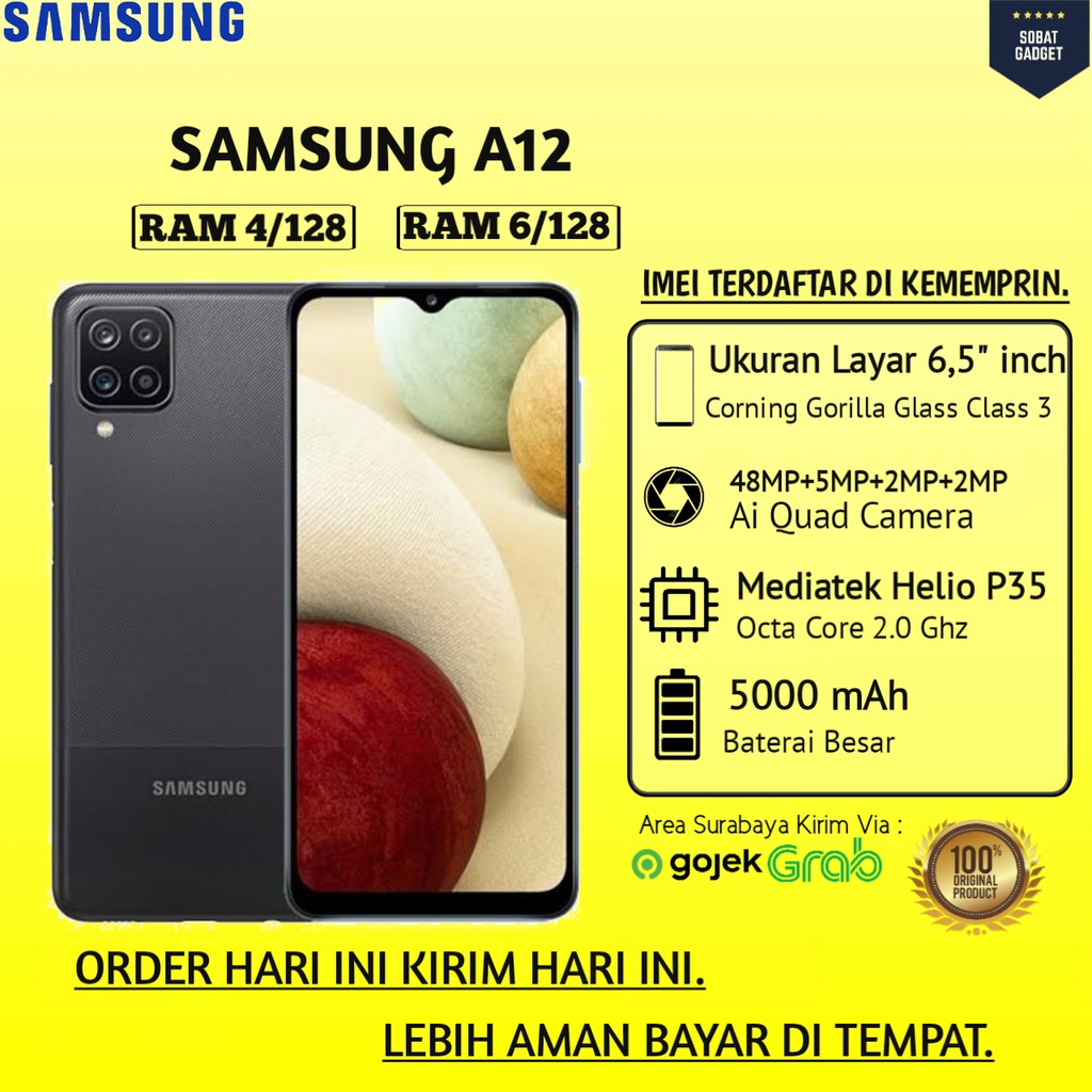 SAMSUNG A12 RAM 4/128 & 6/128 100% ORIGINAL DAN BERGARANSI RESMI SAMSUNG INDONESIA