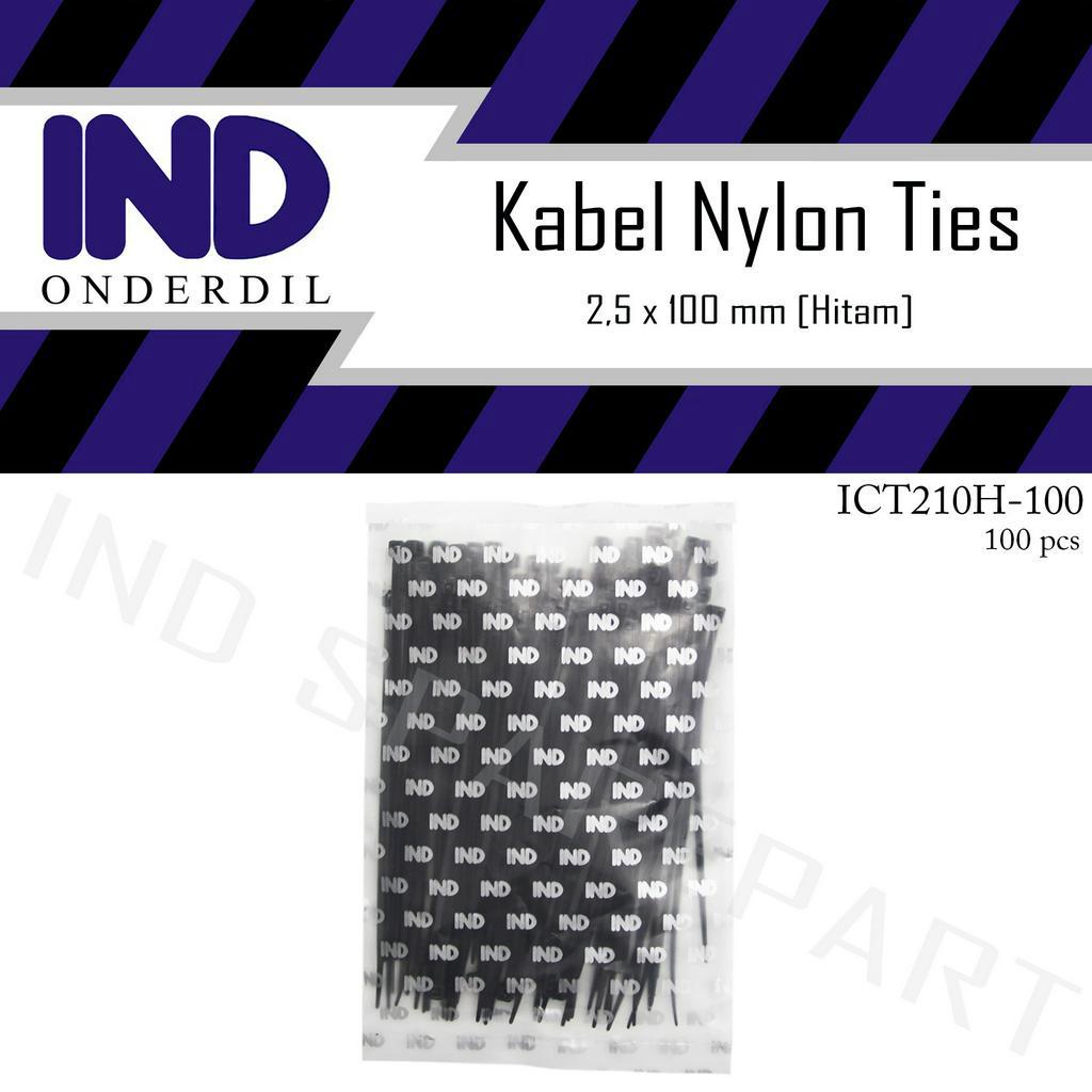 Kabel-Cable-Pengkitat Nylon-Nilon Tie-Ties-Tis 2.5x100-2.5 x 100 mm  Hitam 100 Pcs-Biji