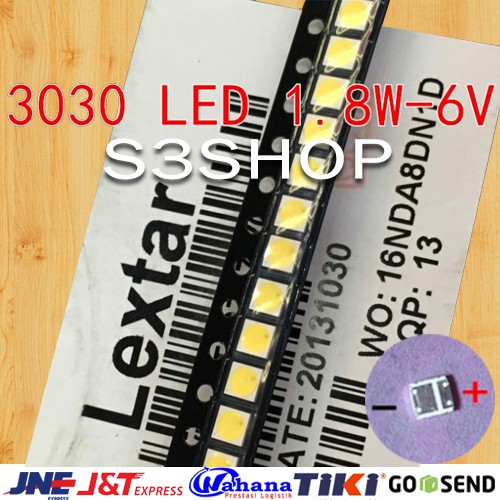 Paket 100pcs Lextar LED Backlight TV 3030 6V 1.8W Samsung Toshiba LG Cold White