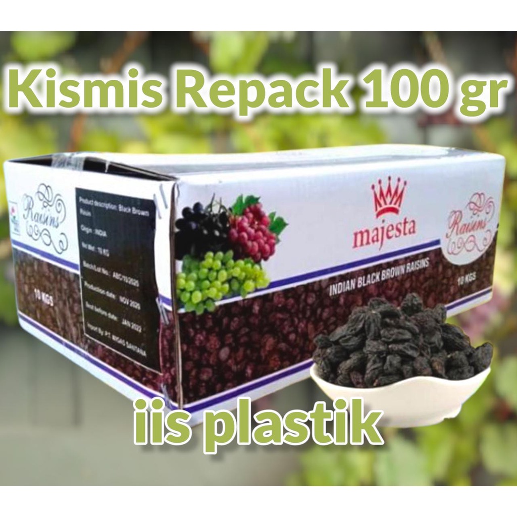 Kismis hitam bulat 100 gr / majesta kismis hitam/black raisin repack 100 gr