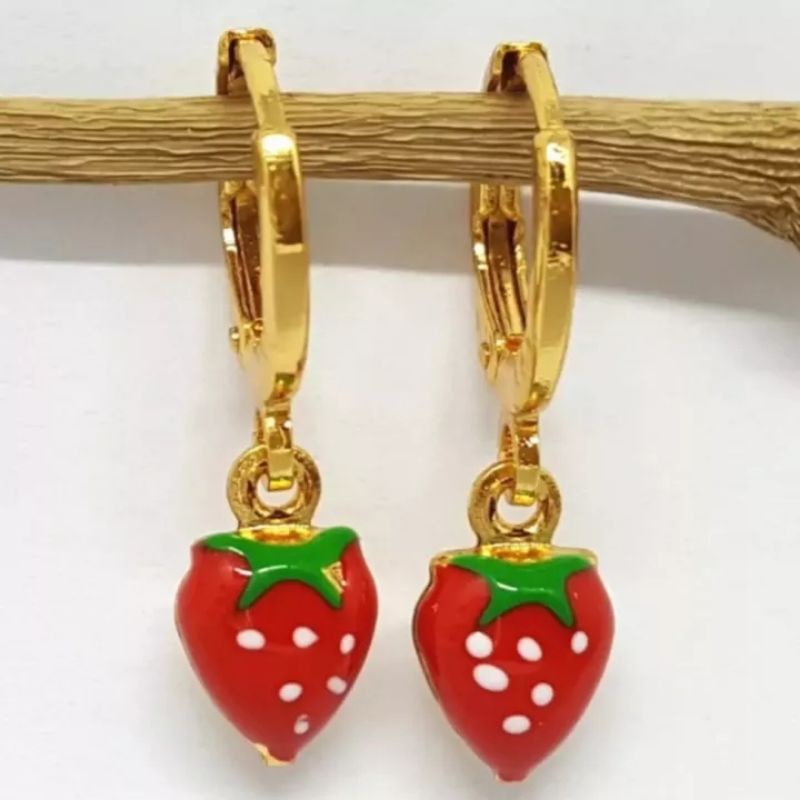 ANTING ANAK STROWBERY GOLD 24K