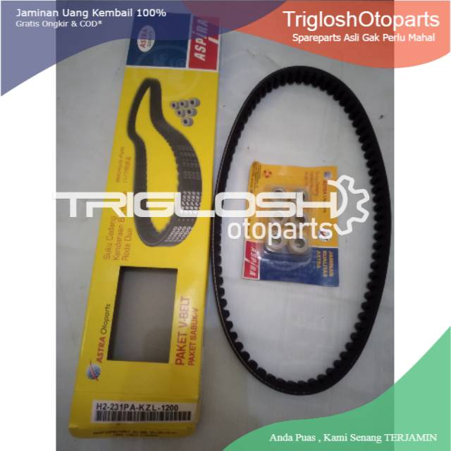 Vbelt plus roler Honda beat fi/Vario 110 fimerk Aspira by PT.astra otoparts