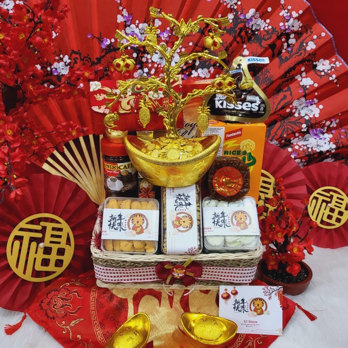 

Paket box dekorasi sakura hampers imlek cny parcel kado kue kering 125