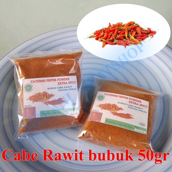 

Cabe Rawit Bubuk Ekstra Extra Pedas Bumbu 50gr Cayenne Plastik 50 gr