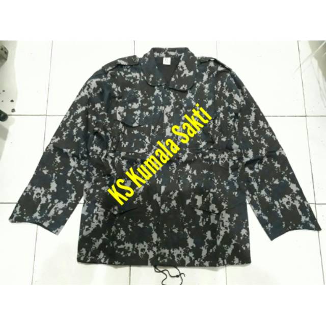 Jaket Loreng Digital Biru BB