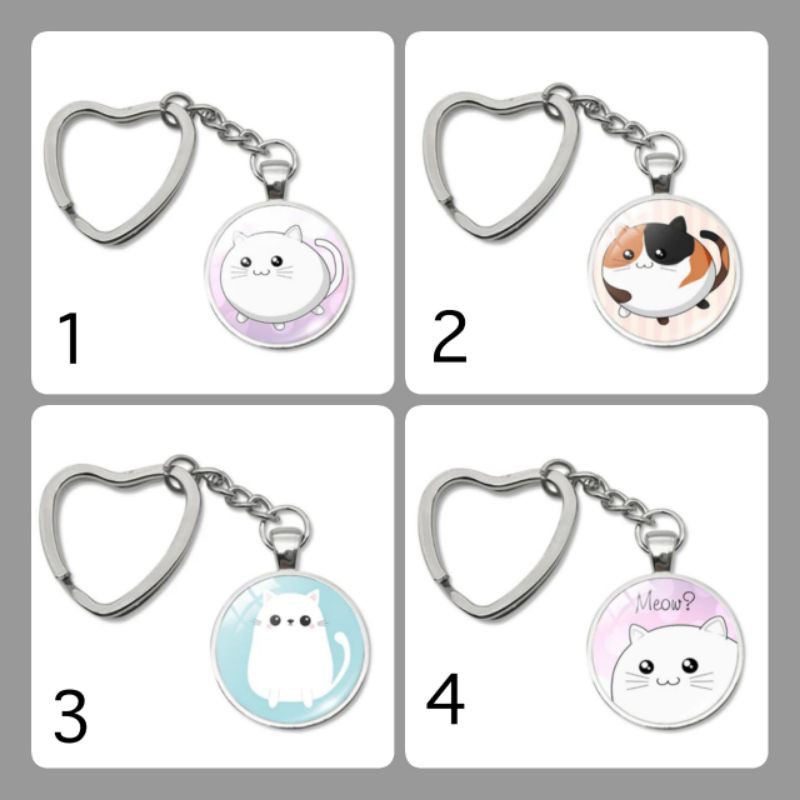 Gantungan kunci cute kitten baby lovely heart keychain holder