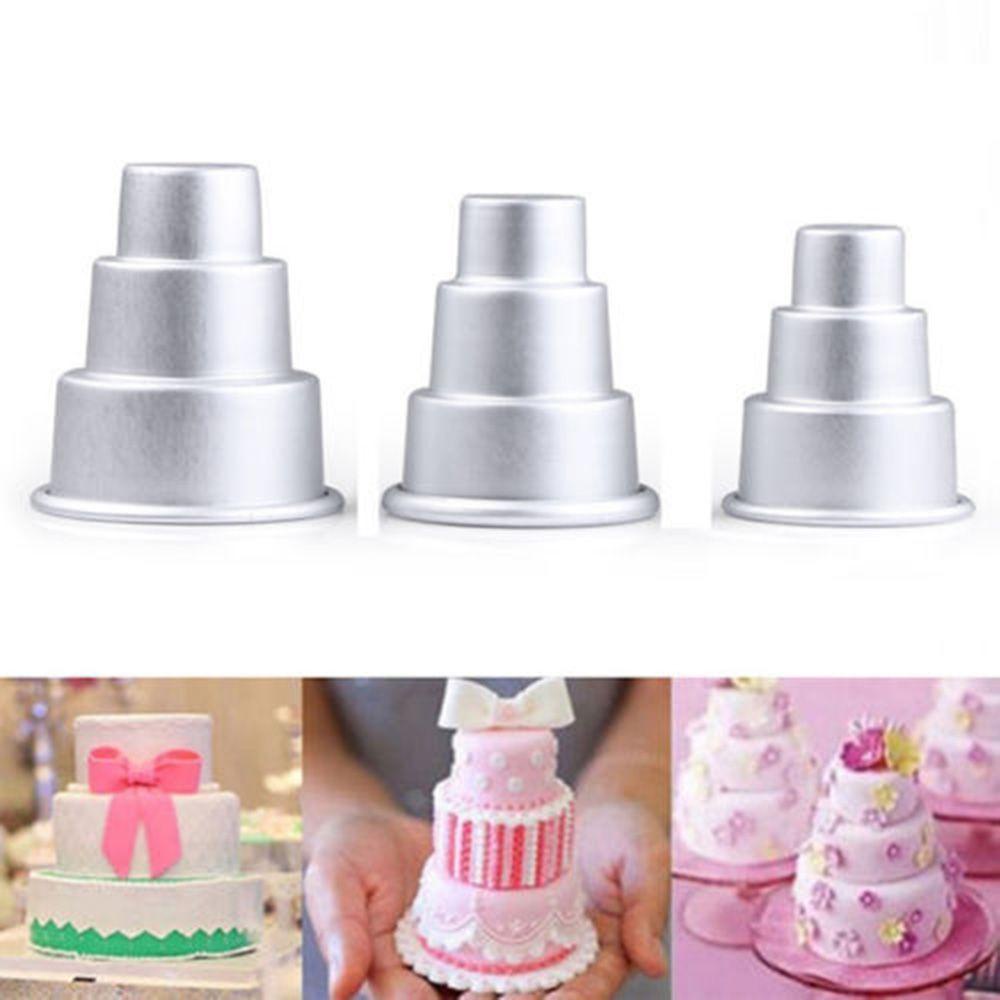 Solighter 3-Tier Cetakan Kue Pesta Pernikahan Supply Aolly Mold Mousse Muffin Cupcake