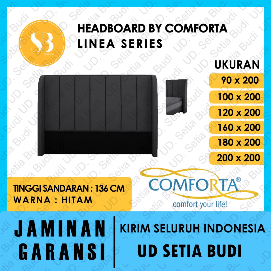 Headboard Linea Kasur Comforta Springbed 200x200 180x200 160x200 120x200 100x200 90x200