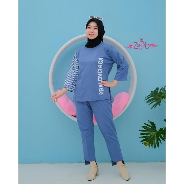 set celana/combed 24s/ORI Zahin/setelan/atasan/bawahan/viral 2022