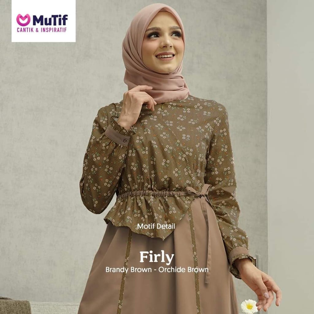 GAMIS MUTIF FIRLY BRANDY BROWN FIRLY MUTIF TERBARU