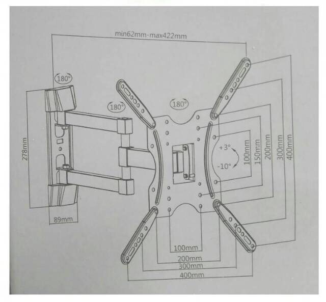 Bracket TV 55 50 49 45 43 40 32 INCH SUPER PREMIUM MODEL Import