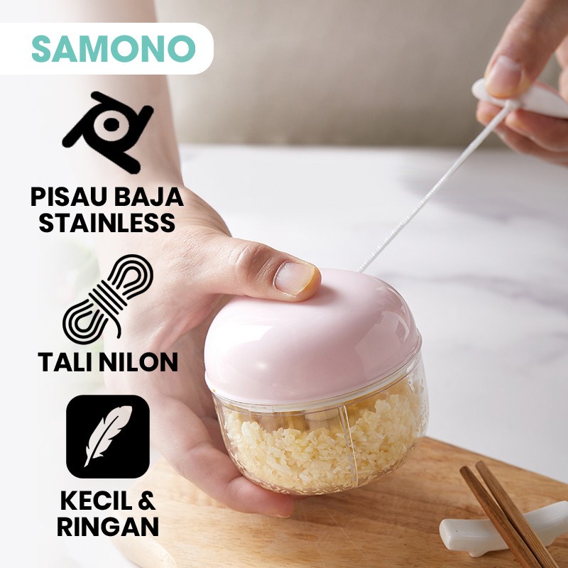 SAMONO SW-L3 BLENDER TANGAN MNI Speedy Chopper Garlic Chopper Manual Alat Penggiling dan Penghalus S