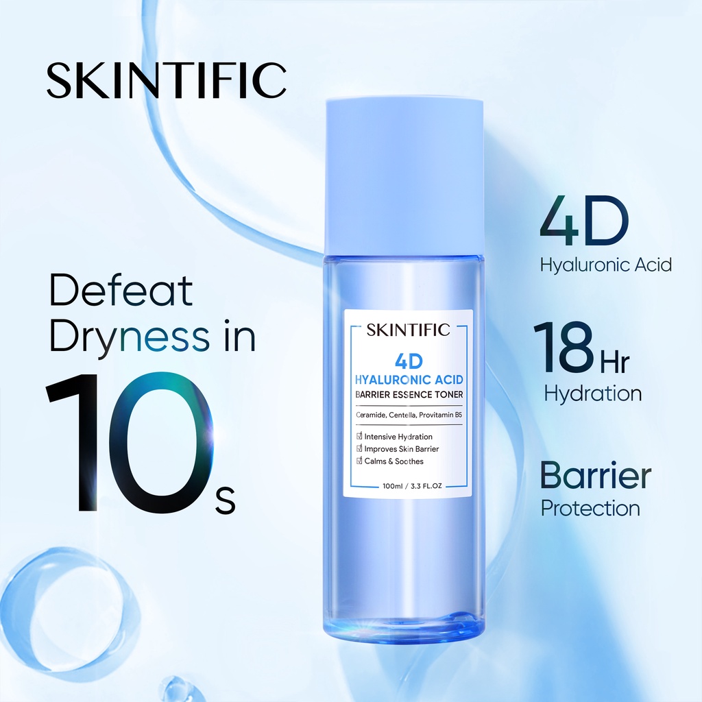 [BPOM]SKINTIFIC 4D Hyaluronic Acid Barrier Essence Toner 100ml Toner Wajah Hydrating Toner Toner Pelembab Facial Toner Skin Toner