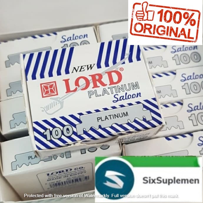 Pisau Silet LORD PLATINUM isi 100pc (Bahan Satinless Steel)