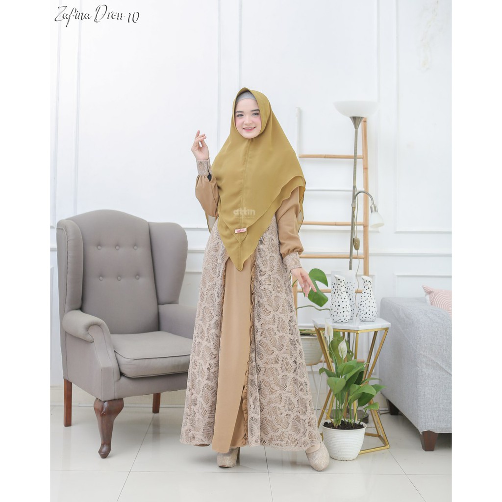 ZAFINA DRESS || Gamis Syari Gamis Wisuda Gamis Original by Attin