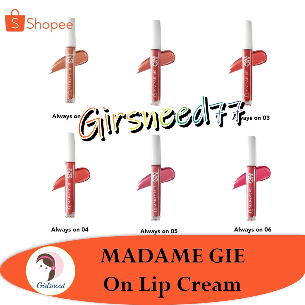 MADAME GIE Always On Lip Cream GIRLSNEED77