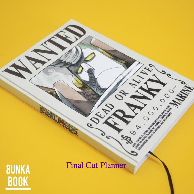 

Buku tulis polos/bergaris Anime One Piece Wanted Franky