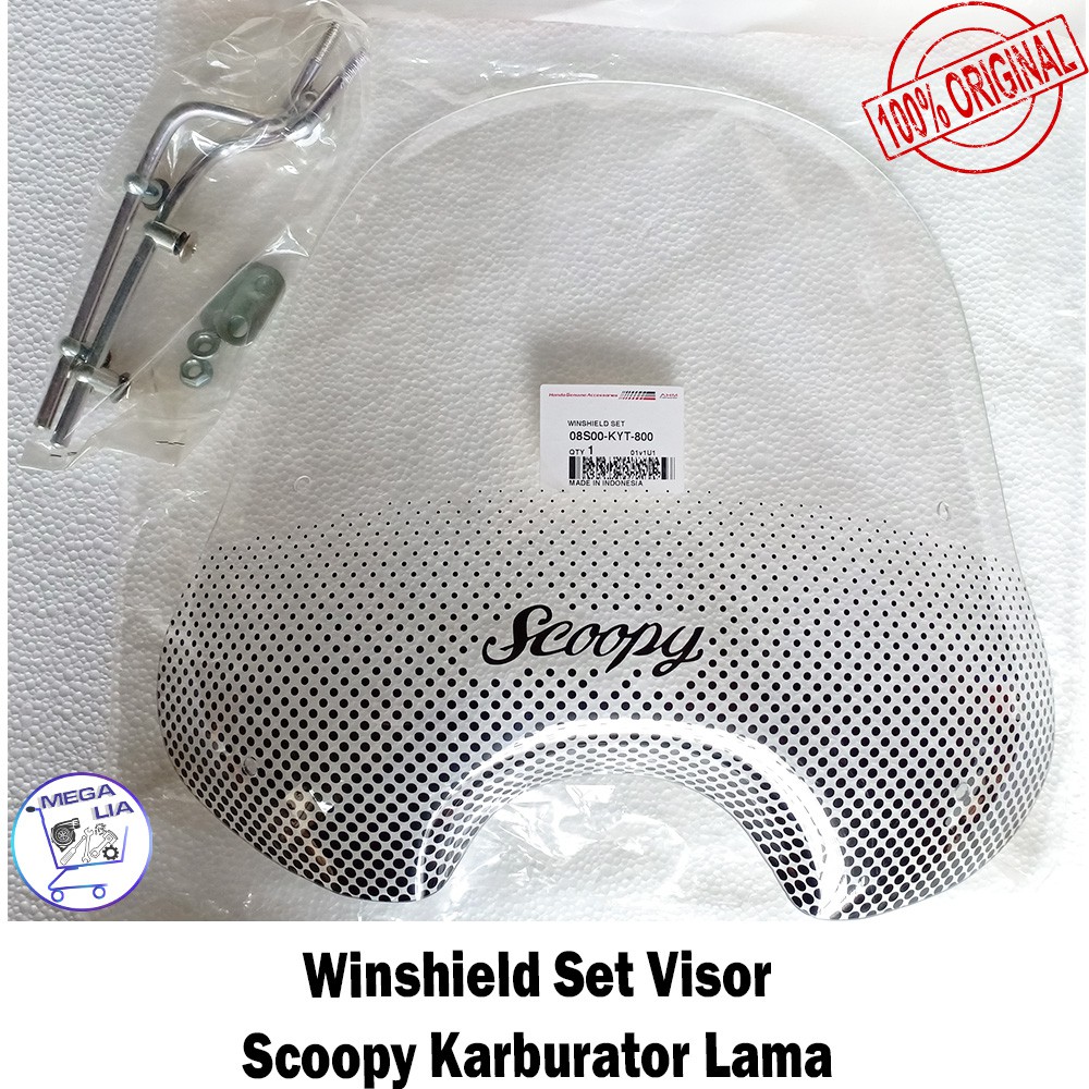 Winshield Set Visor Scoopy Karburator Lama ORI HONDA 08S00-KYT-800