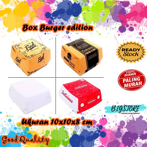 TERLARISS Box Burger / Box Dimsum / Box Siomay / Zuppa Soup Ukuran 10x10x8cm
