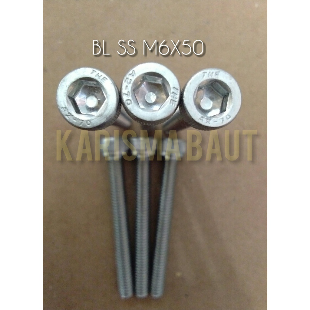Baut L stainless steel m6 x 50 / BL SS 6x50 (kunci L m5)