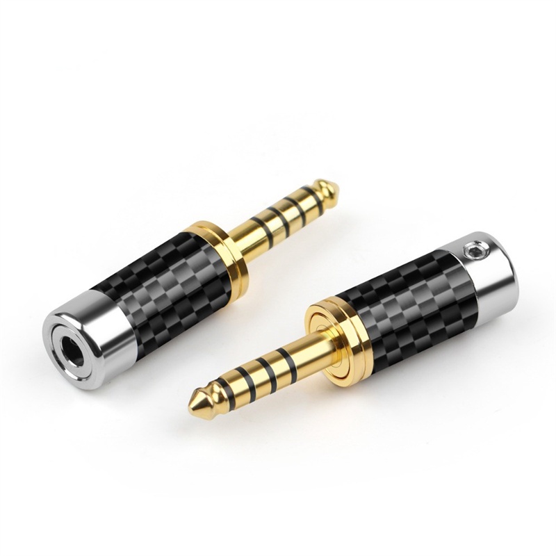 1pc Adapter Jack Audio Stereo 5 Pole 4.4mm Bahan Carbon Fiber Lapis Rhodium Untuk Nw-Wm1Za4.4