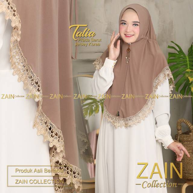 Jilbab Instan Zain Talia Prada Serut Brand Original