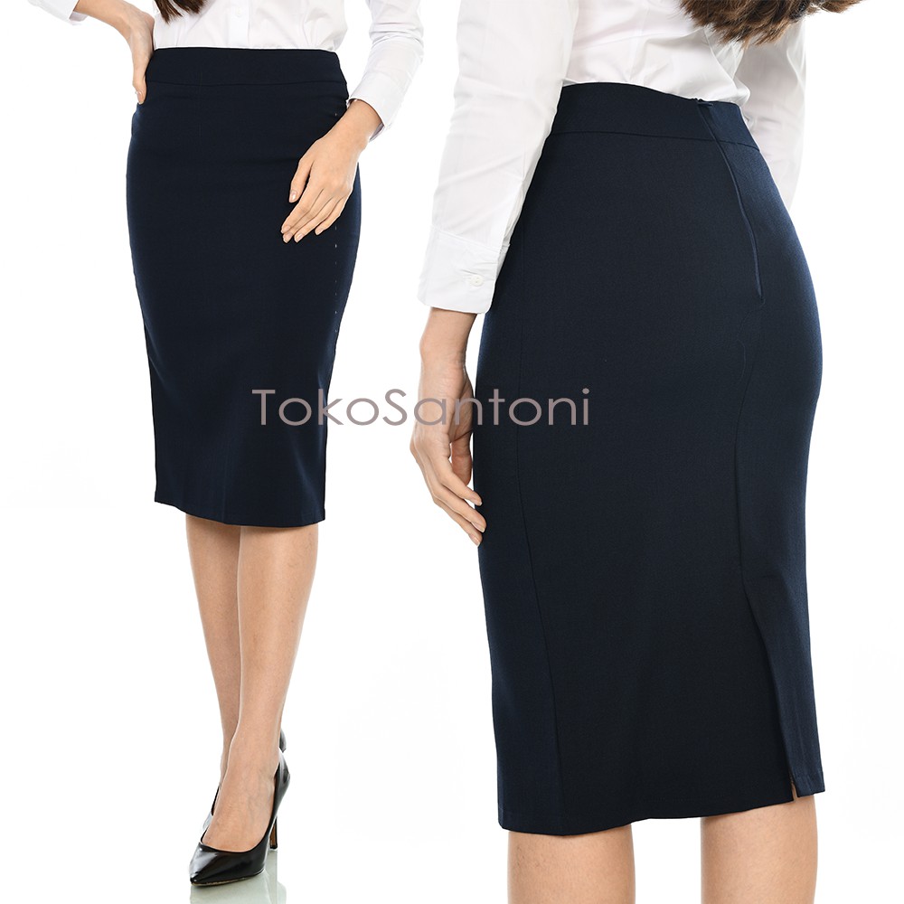 Rok Span Sebetis Rok Pendek Premium Wanita Rok 7 8 Wanita Rok 7/8 Kantor