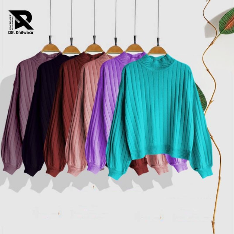 Sweater Rajut Jovanka Oversize Turtleneck - Baju Rajut Wanita Tebal Terlaris