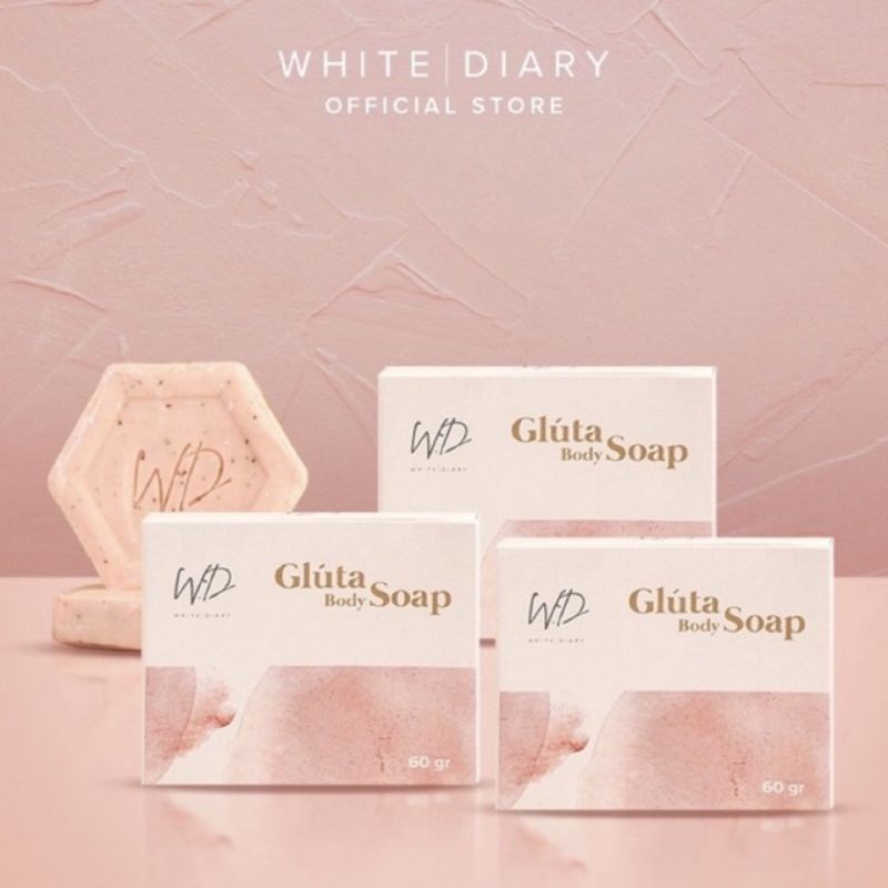 WHITE DIARY GLUTA BODY SOAP WHITENING/SABUN BADAN BLINKZ PEMUTIH BPOM