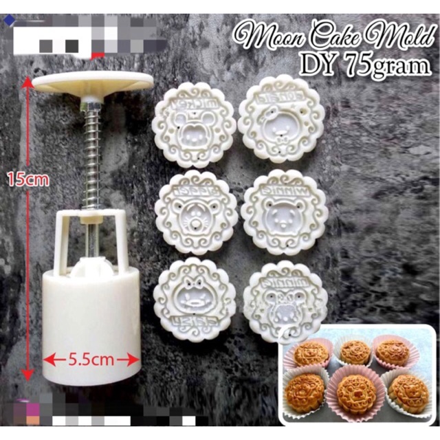 Moon cake mold cetakan kue bulan karakter 75gr