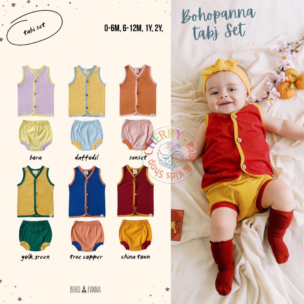 BOHOPANNA TABI SET Setelan Kutung Bayi 0-1 Tahun Boho Baby Bohobaby CBKS