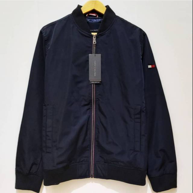 Jaket Bomber Tommy Hilfiger Nylon Lightweight Jacket Original Navy