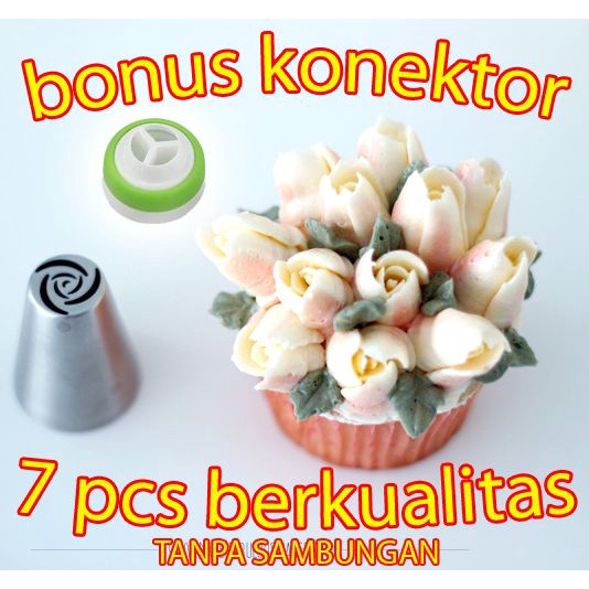

KUE-PENGHIAS-ALAT- SPUIT RUSIA 7PCS DENGAN KONEKTOR MENGHIAS KUE SEPUIT RUSIA BERKUALITAS -ALAT-