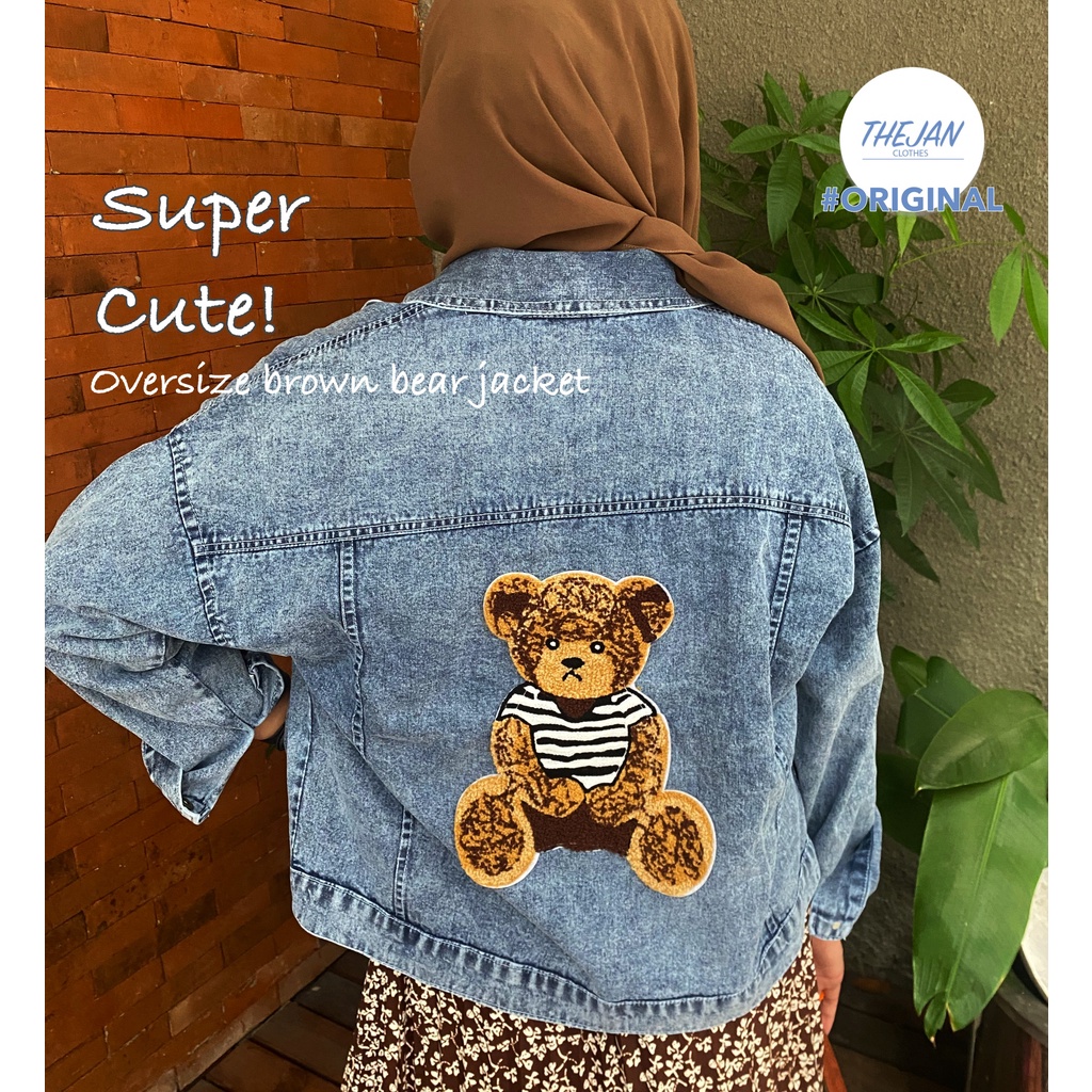 (ORIGINAL) Oversize brownbear jacket jeans wanita by Genijeans