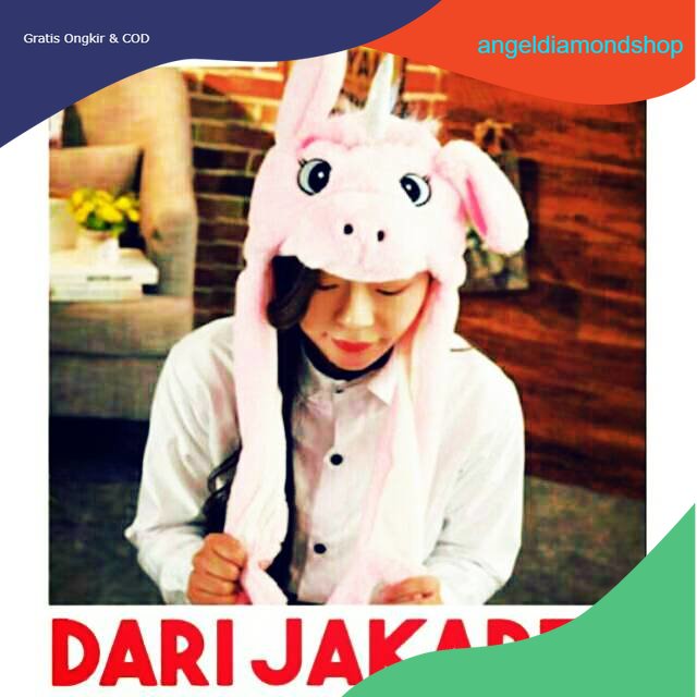 COD Kupluk - Topi Bergerak Unicorn - Kelinci Animal Hat Tik Tok LED &amp; NON LED Telinga Bunny