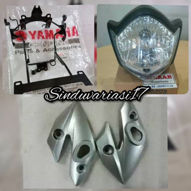 SATU SET LAMPU DEPAN DAN DUDUKAN LAMPU DEPAN VIXION OLD