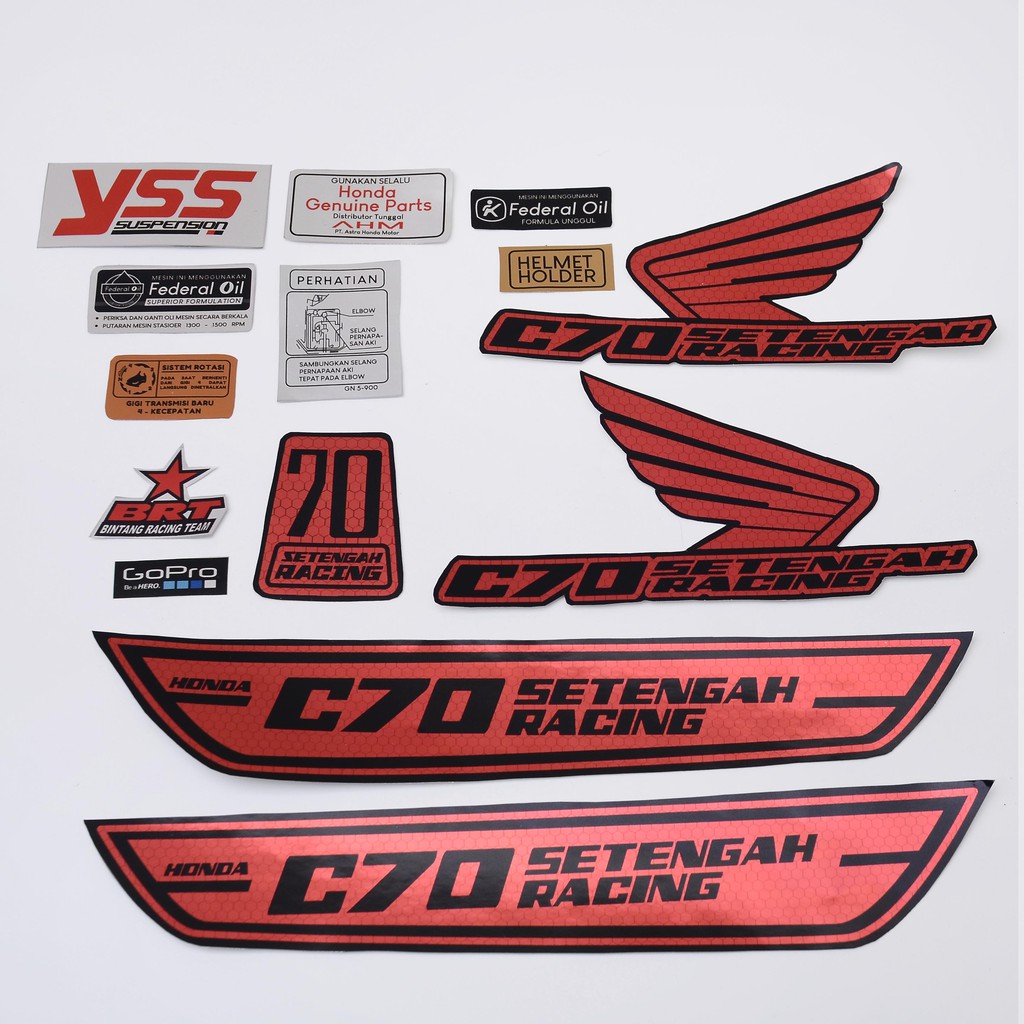 STICKER DECAL HONDA C70 SETENGAH RACING