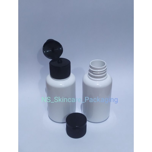 Botol 60ml / 70ml tubular tutup fliptop hitam / fliptop jamur hitam