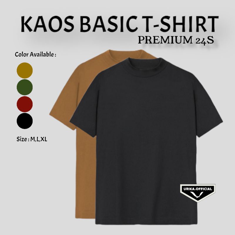 KAOS LANGSUNG DARI PABRIK-Urika/Kaos Polos Basic/Kaos Polos 20s/Kaos Polos Tebal/Kaos Polos Premium