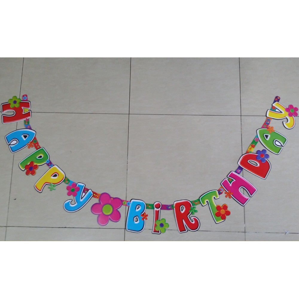 HAPPY BIRTHDAY SET decoration banner selamat ulang tahun tulisan