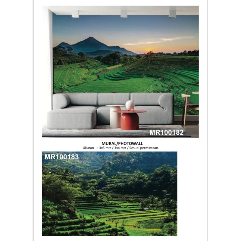 MURAL PHOTOWALL 3D MOTIF BUKIT PEMANDANGAN