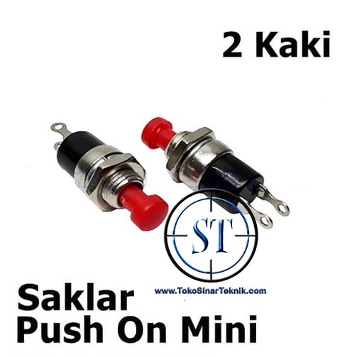 BA-01 Switch Push On Kecil ( Saklar Klakson ) Saklar Momentary Klakson Bulat Mini Tombol Swit Merah Gagang