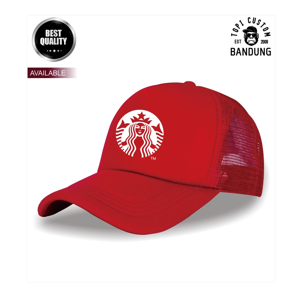 Topi Trucker STARBUCK Pria Wanita Topi Jaring Jala STARBUCK Trucker Cap Bisa Tulis Nama Bisa COD Gratis Masker Original High Premium Qualit