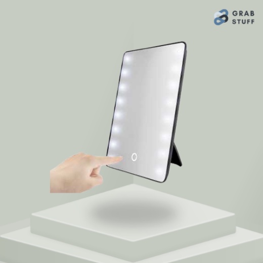 Home Solution Cermin Makeup Mirror 16 LED Light / Lampu Led Meja Rias Make Up Lampu Rias Murah Minimalis Cermin Mirror Aesthetic / Cermin Led Miror Tombol Touch Portable Beauty Mirror Kaca Rias Make Up / Kaca Cermin Led Lampu Cermin Usb Kaca Cermin 16 Led