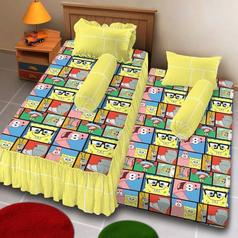 Kintakun-Sprei Duo 120 Spongebob Puzzle Kintakun Deluxe Microfiber (6in1)