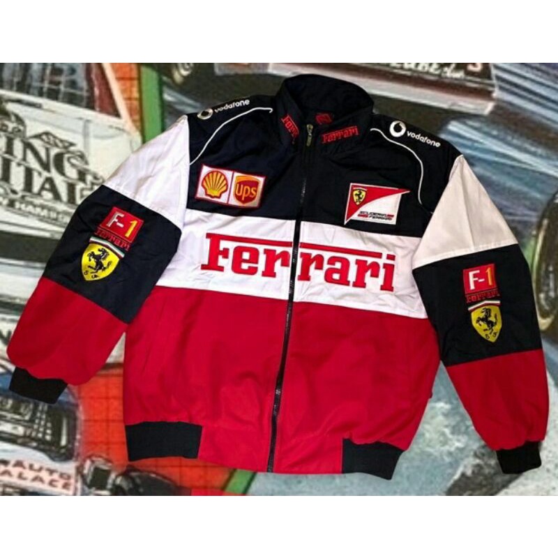 Jaket Ferrari - Nascar - Vintage - Shell - UPS - Jacket Racing - Sunmori - Waterproof - Kualitas Pre