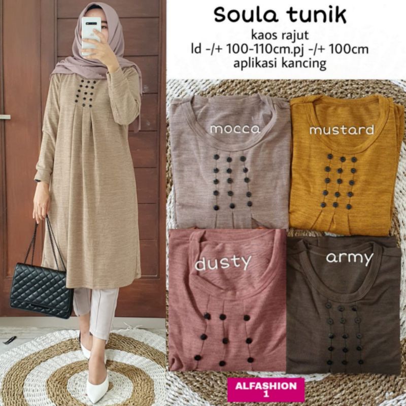 SOULA TUNIK BEST SELLER BY AL FASHION MAT KAOS RAJUT