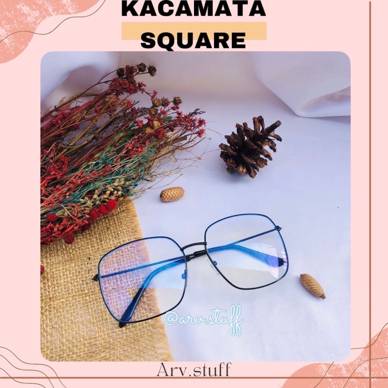 KACAMATA SQUARE / Sunglasses Model Korea, Kacamata Frame Hitam, Murah, dan Kekinian