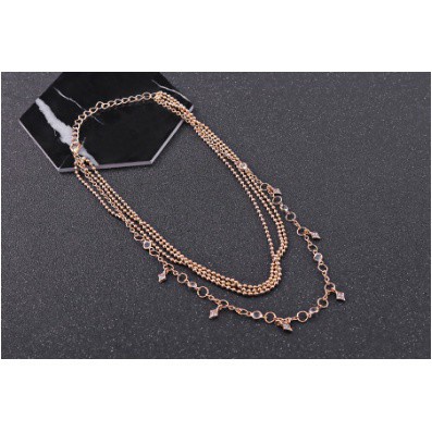 KALUNG WANITA ANTI KARAT TITANIUM CHOKER KOREA LIONTIN STAR DIAMOND SILVER NAMA HURUF MURAH KLG6